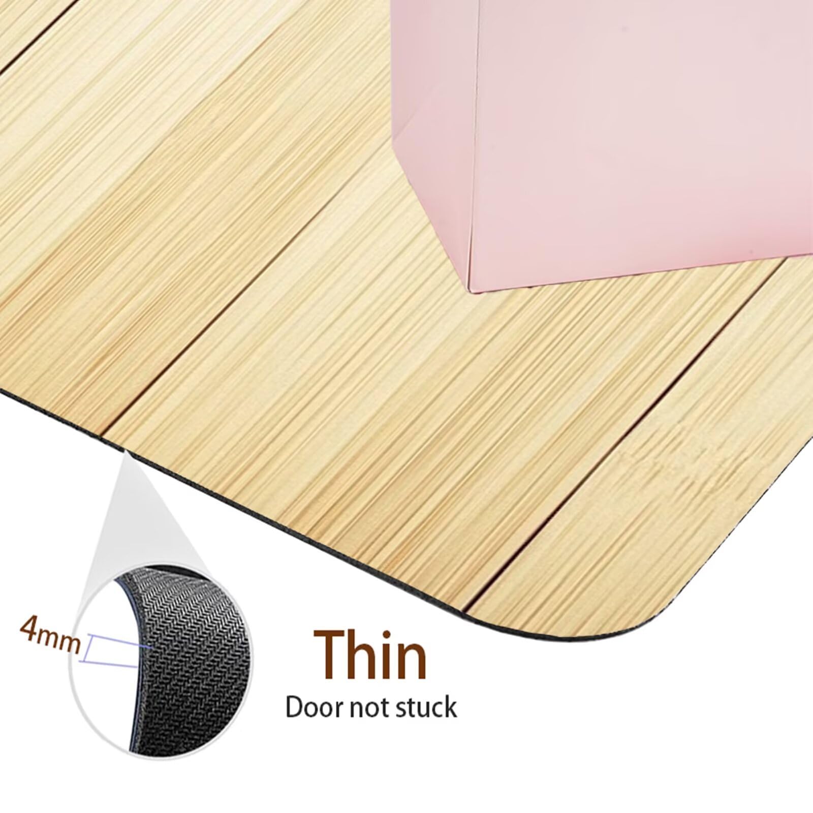 Générique Tapis de Bain Antidérapant en Caoutchouc, Super Absorbant Tapis de Douche, Fin, Lavable, Séchage Rapide pour Baignoire et Salle de Bain Bambou 80x150cm 7-81