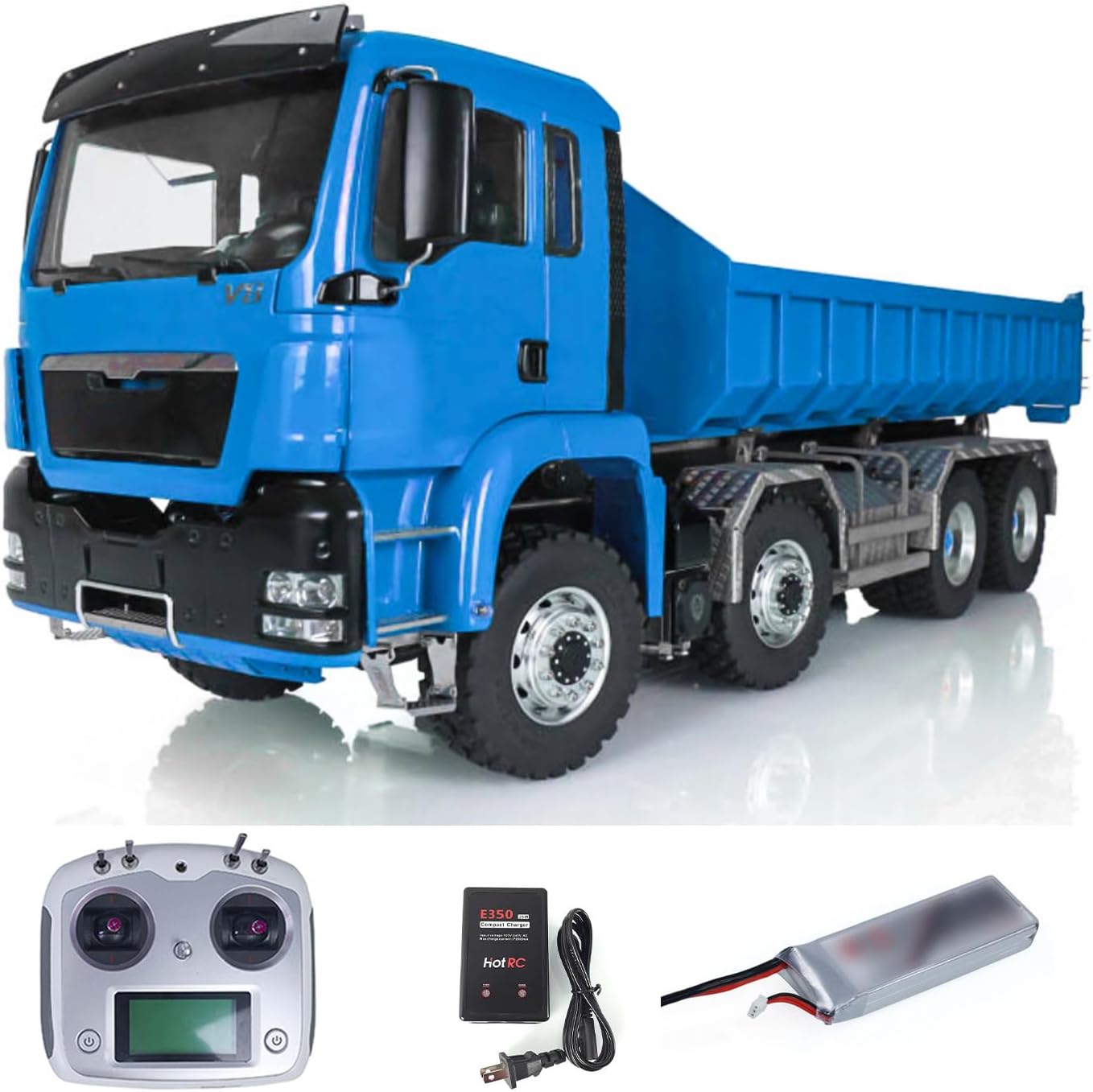 TOUCAN RC HOBBY 1/14 LESU Hydraulic RC Roll On/Off Dump Truck 8x8 Metal RTR Full Dumper Cars for Ages 14+