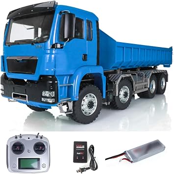 1/14 8x8 LESU Hydraulic RC Roll On/Off Dump Truck Metal RTR Full Dumper Cars 2-Speed Transmission Motor Servo ESC Light&Sound System