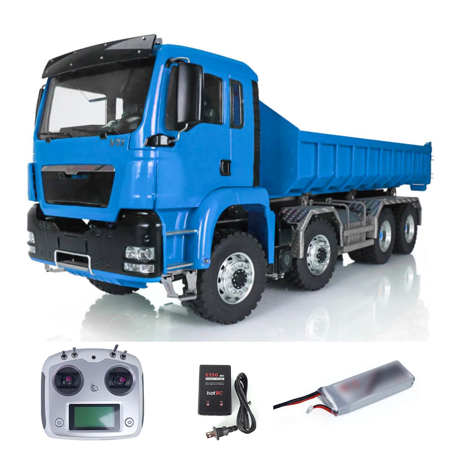 TOUCAN RC HOBBY 1 14 LESU Hydraulic RC Roll On Off Dump Truck 8x8 Metal RTR Full Dumper