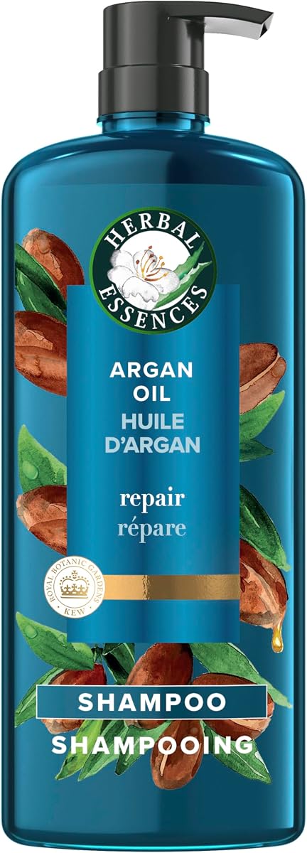 Champú sin parabenos con aceite de argán, reparación del cabello, 20.2 fl oz, con aceite de camelia certificado y aloe vera, para todo tipo de cabello, cabello especialmente dañado