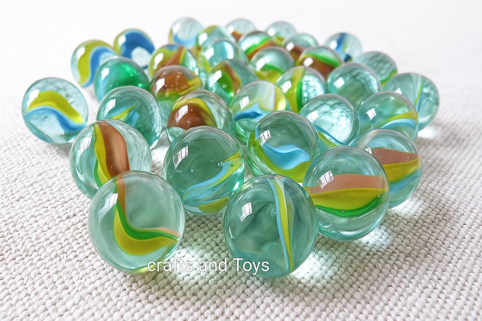 Crafts and Toys 100 Pcs Glass Marble Games Kanche Toys and Marble Glass for Decoration Parpose (S482)-image-23