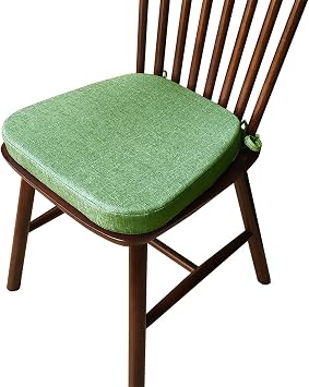 Chair Cushion with Ties for Dining Chairs,Non Slip Kitchen Seat Pad Seat Cushions Chairs Seat Pad with Removable Zippered Cover for Home Office-Green 43x40x35cm/thickness5cm