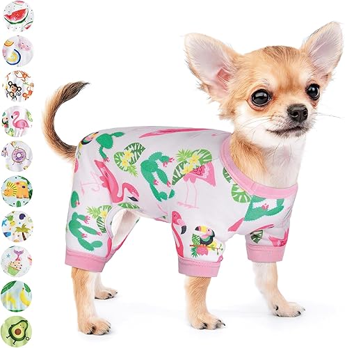 Miniatura 1 de Pijamas para perros pequeños, hembra, cachorro, pijamas de verano para mascotas, para Chihuahua, Yorkie, taza de té, lindo material suave elástico,
