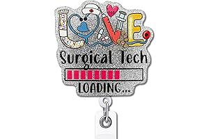 Surgical Scrub Tech Retractable Badge Reel with Alligator Clip