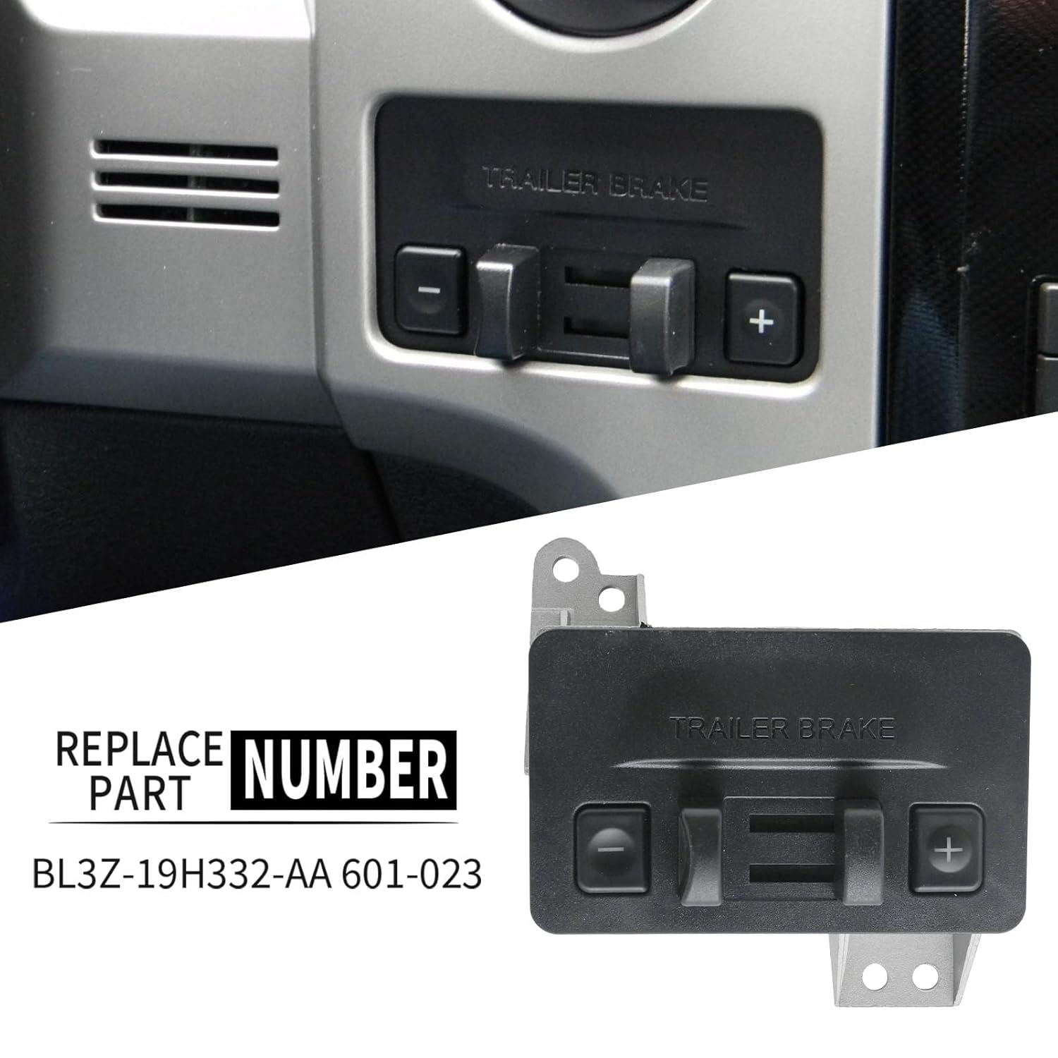 Trailer Brake Control Switch, Trailer Brake Control Assembly Compatible Replacement for Ford F150 2011 2012 2013 2014 Replaces BL3Z-19H332-AA 601-023