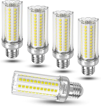 E27 Cool White LED Bulb, 16W 2050 Lumen LED Lamp Equivalent Halogen Bulbs 100-150W, Daylight 5000K, E27 LED But 360  Beam Angle, Non-Dimmable, Pack of 2 [Energy Class D]