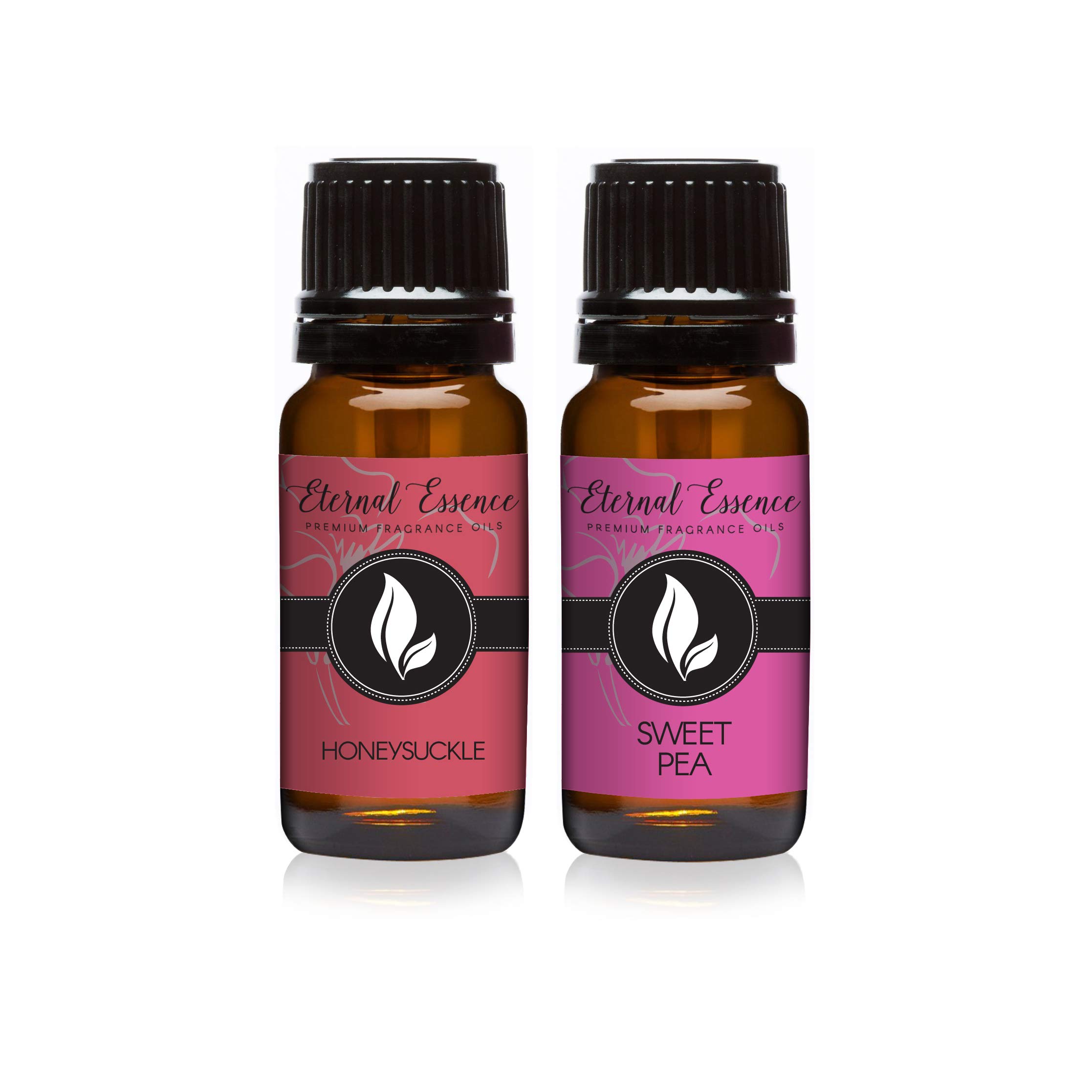 Eternal Essence Oils 2 Pack 10ml Premium Fragrance Oil - Honeysuckle &amp; Sweet Pea - for Candle, Soap Making, Aromatherapy, Diffusers, Home Care, &amp; Humidifiers