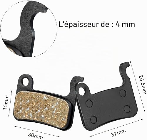 Lot de 4 Paires de Plaquettes de Frein à Disque en résine pour vélo compatibles avec Shimano Deore XT XTR LX SLX Hone Alfine Saint Disc Brake - 3