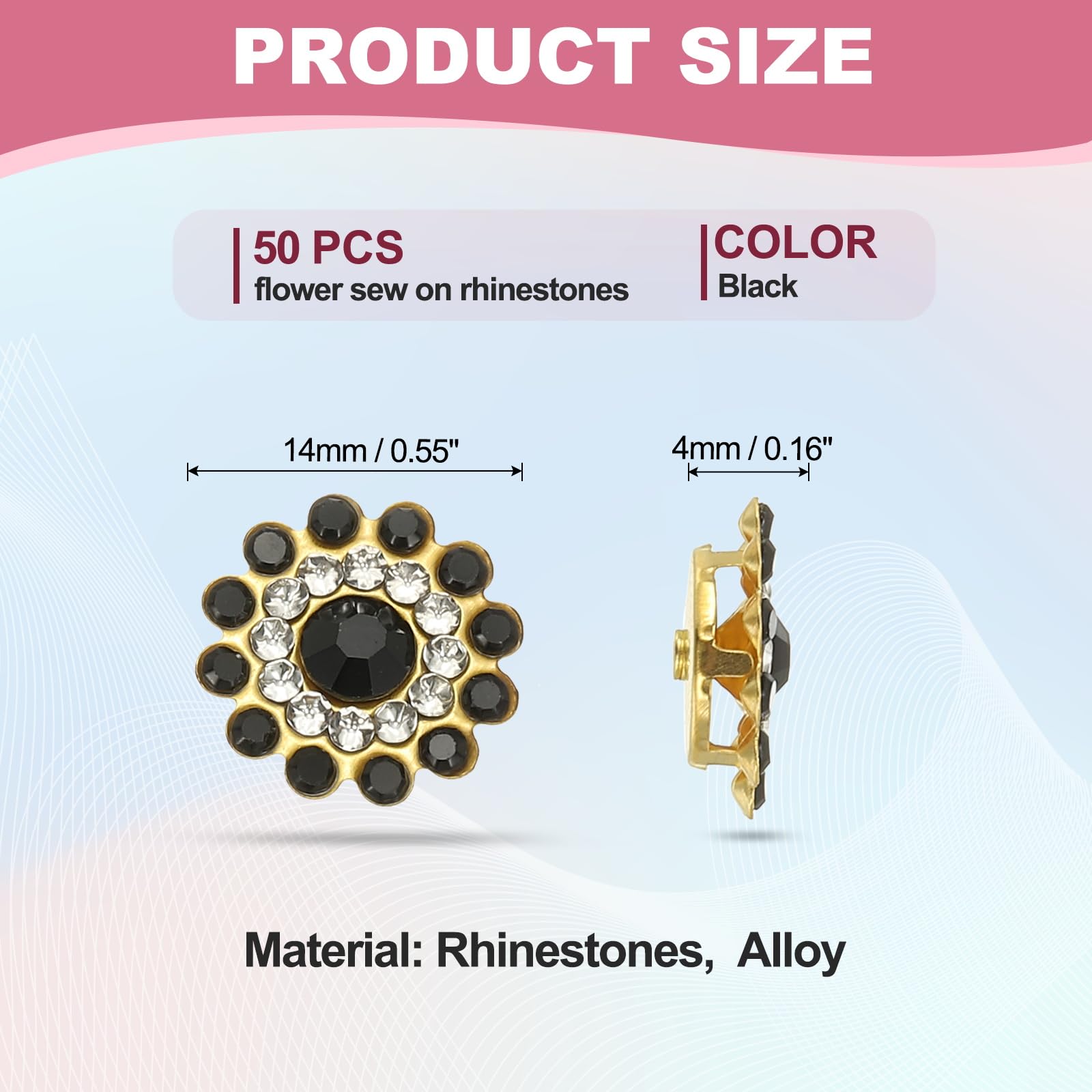 PATIKIL 50 Pcs Sew on Rhinestones - Image 2
