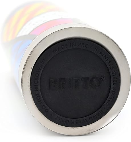 Miniatura 5 de Romero Britto - Botella de agua aislada de 25 onzas acero inoxidable Colorful Landscape - Silver