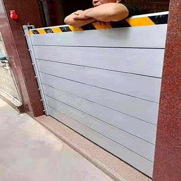 WDJBPSH Aluminum Outside Flood Barriers Gate, Detachable Temporary Anti-Flood Wall, 1.4m Tall Mobile Flood Unit Module Baffle with Rugged Rubber Strip, Removable Temporary DamsW- 9.5 ft