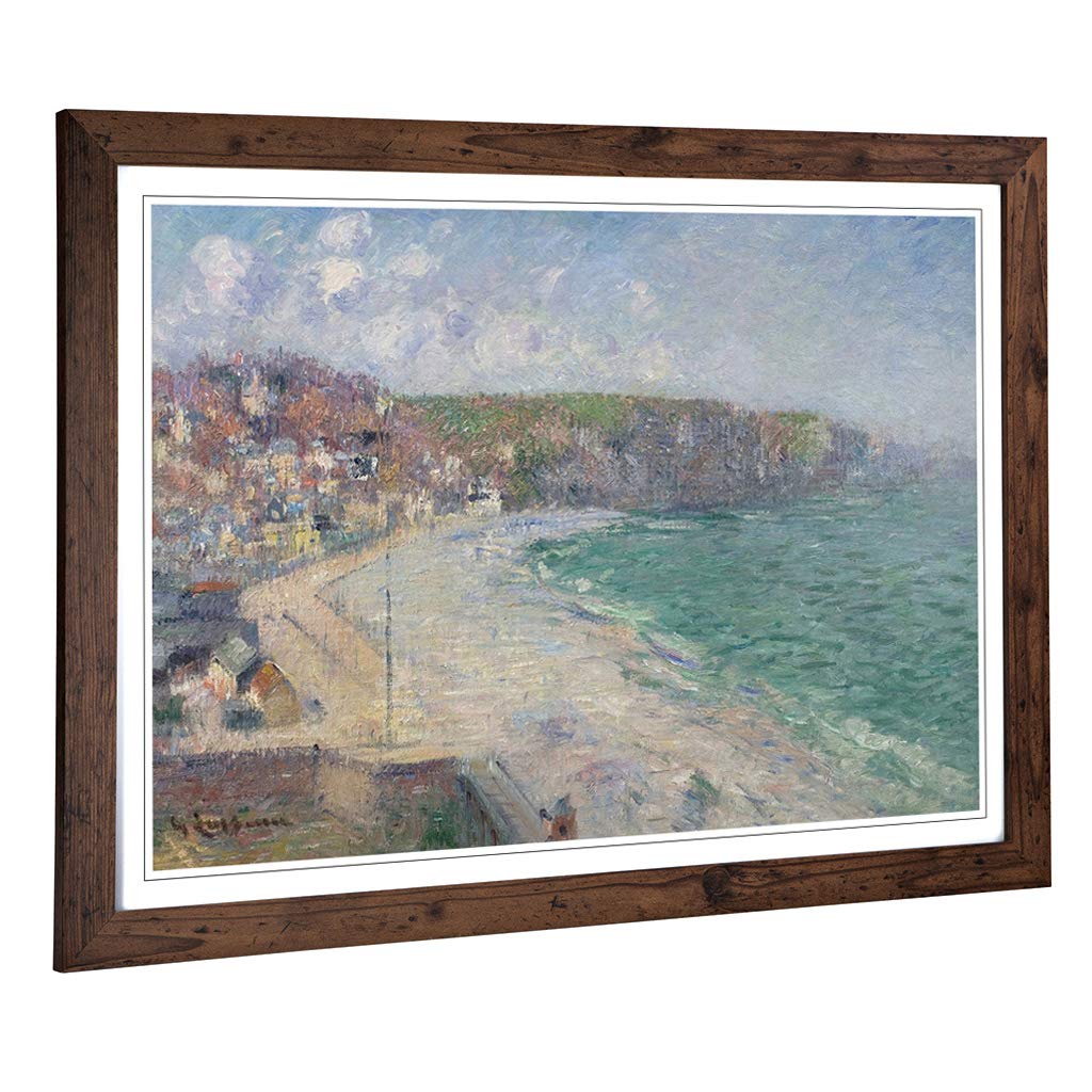 Big Box Art Framed Print of Gustave Loiseau Beach and Cliffs Design | Wall Art Picture | Home Decor for Kitchen, Living Room, Bedroom, Hallway, Walnut, A2 / 24.5x18 Inch / 62x45cm