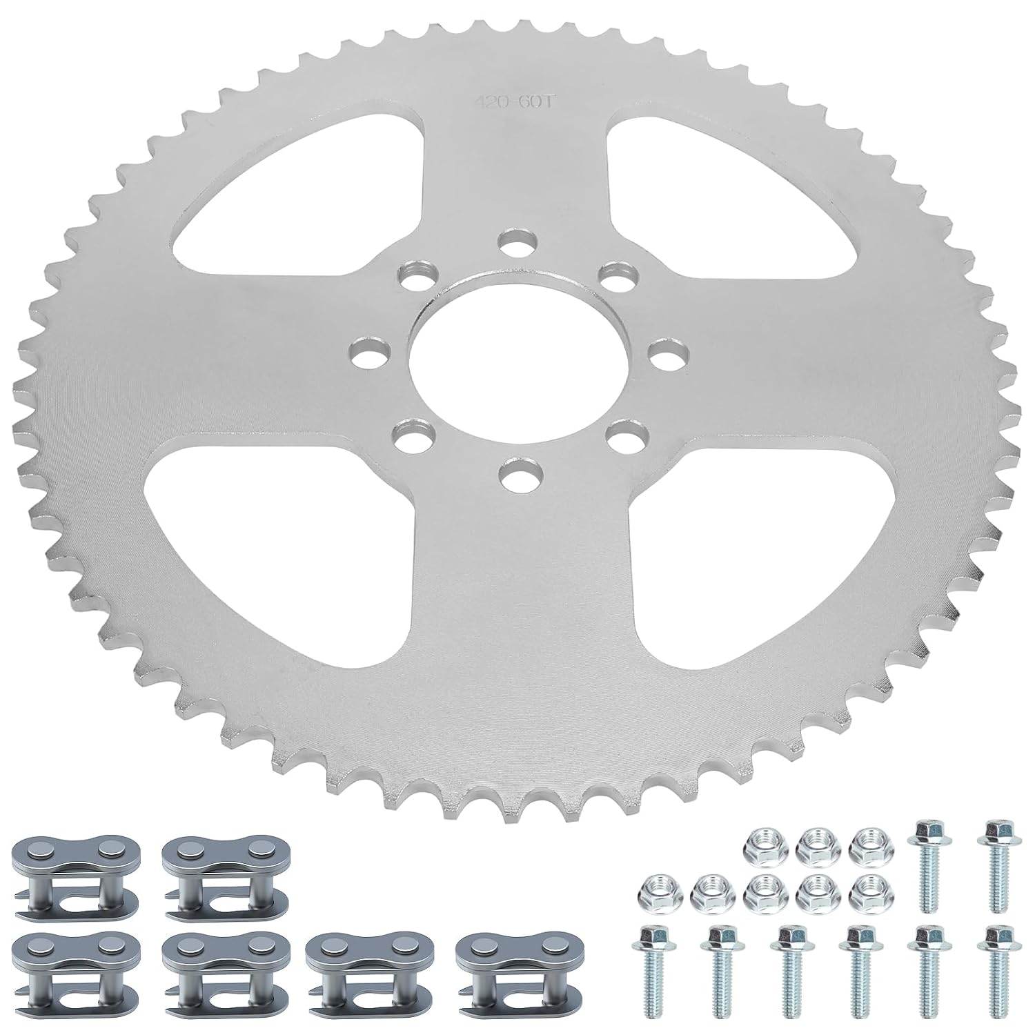 YOXUFA Go Kart Sprocket 40/41/420 Chain 60T Sprocket with 2-1/8" Bore 8 Hole for Go Kart Cart Mini Bike Powersports Heavy Duty Parts