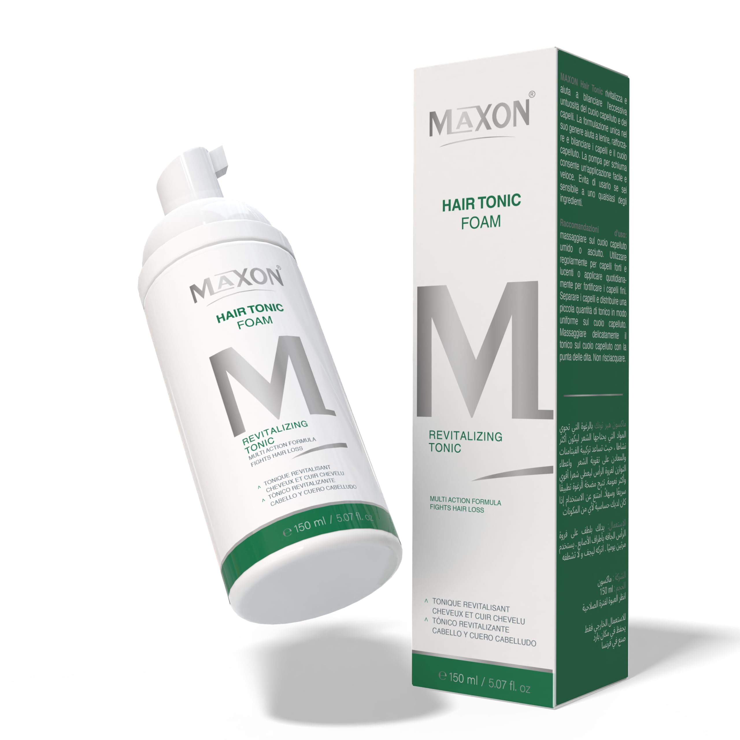 MAXON Hair Tonic Foam – Revitalizing Tonic for Hair Loss & Scalp Health – Multi-Action Formula to Strengthen Hair & Stimulate Growth – 150ml