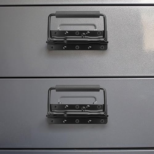 Miniatura 7 de GENHAKON 12 manijas de pecho, mango de caja con resorte, manija de armario, manija de gabinete para productos de instrumentos musicales como