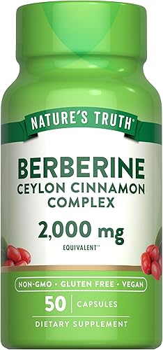 Miniatura 1 de Nature's Truth Berberina con complejo de canela de Ceilán | 2,000 mg | 50 cápsulas veganas | Suplemento vegano, sin OMG y sin gluten