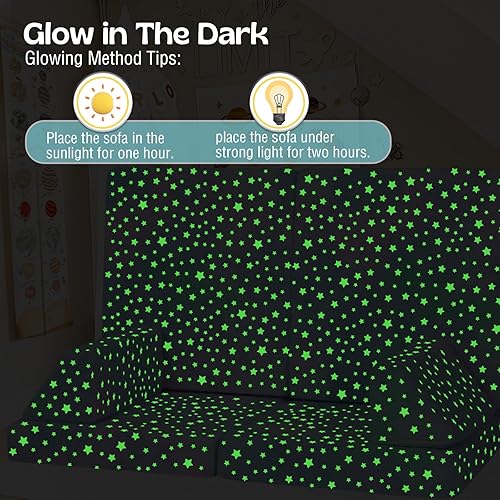 Miniatura 83 de MeMoreCool Sofá infantil para sala de juegos, sofá modular de 10 piezas, sofá convertible de pana, juego de construcción de fuerte de espuma para