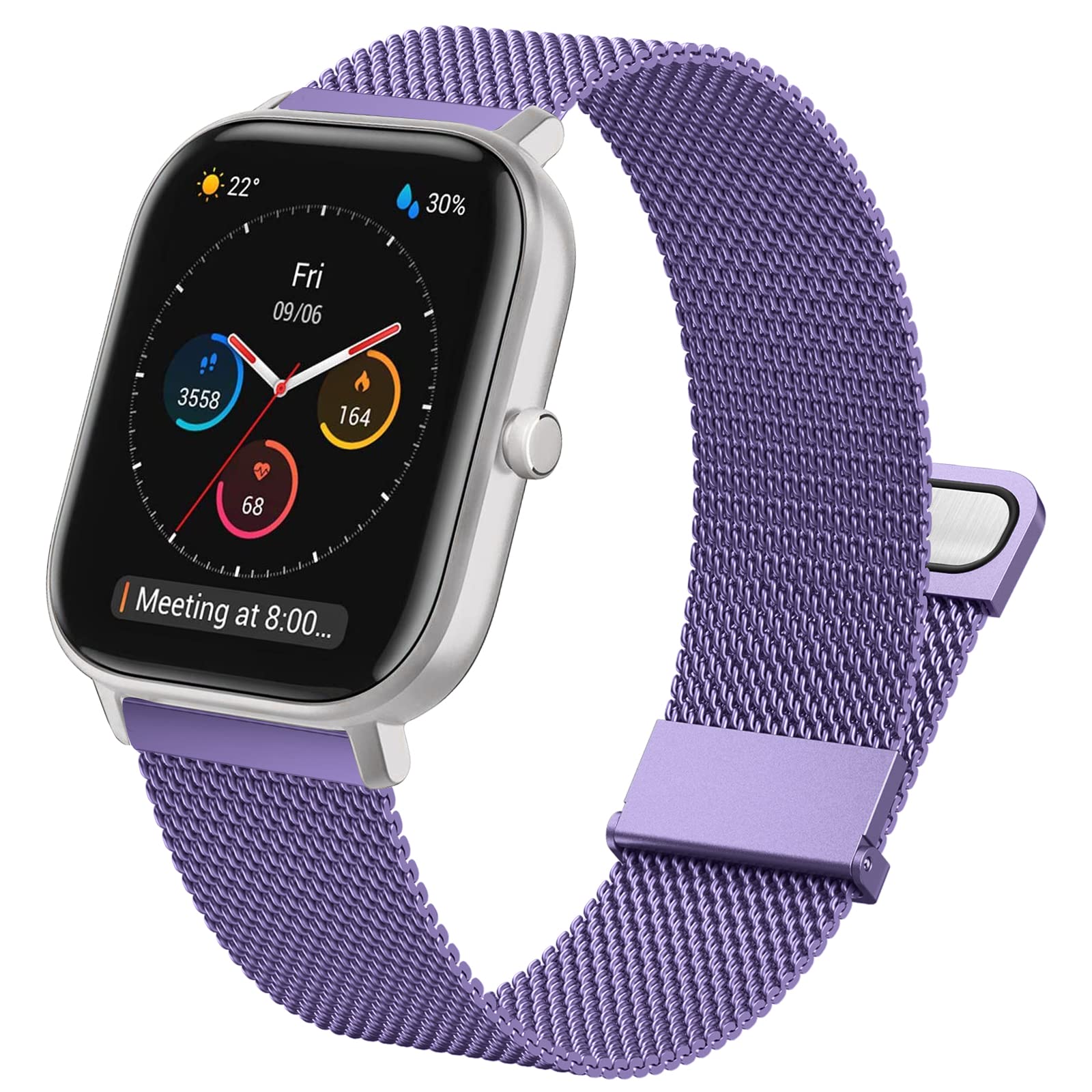 Cinturino per Amazfit GTS, 20mm Cinturino in Acciaio Inossidabile in Metallo Cinturino per Amazfit GTS 4, GTS 4 Mini, GTS 2, GTS 2 Mini, GTS 3, Amazfit Bip, Bip 3, Bip3 Pro, Bip U, Bip U Pro, GTR Mini