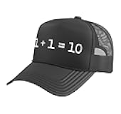 Programmer 1+1=10 Binary Code IT Coder Developer Men Women Trucker Hat with Adjustable Mesh Back