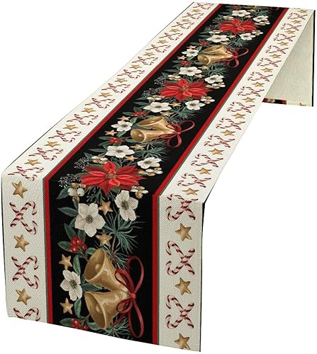 Miniatura 39 de Camino de Mesa Floral Retro de los Años 70, Bohemio Flores Abstractas Amarillas y Naranjas Groovy Camino de Mesa para Granja de Campo Cocina Comedor