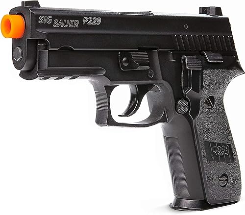 Sig Sauer ProForce P229 0.236 in BB Calibre 23 Diapositiva de metal redondo Sistema de energía de gas verde pistola Airsoft con punto blanco mira