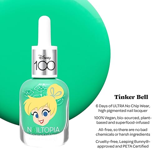 Miniatura 2 de Nailtopia Tinker Belle - Esmalte de uñas de origen biológico sin virutas de la colección Disney Tinker Belle, esmalte con infusión de
