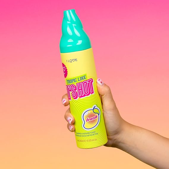I LOVE Tropic Like It's Hot Whipped Shower Foam Tropical Fruit Scented Body Wash Moisturising Creamy Lather Shower Mousse for Soft Smooth Skin 250ml