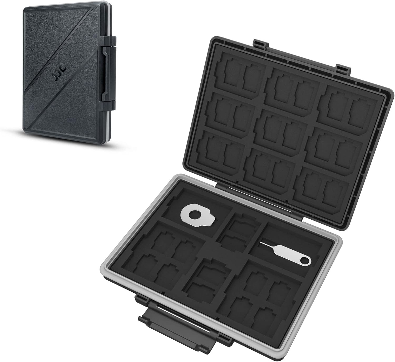 45 Slots Memory Card Case for 30 Micro SD,9 SD,2 XQD/ CFEXP. TypeB,2 CFEXP. Type