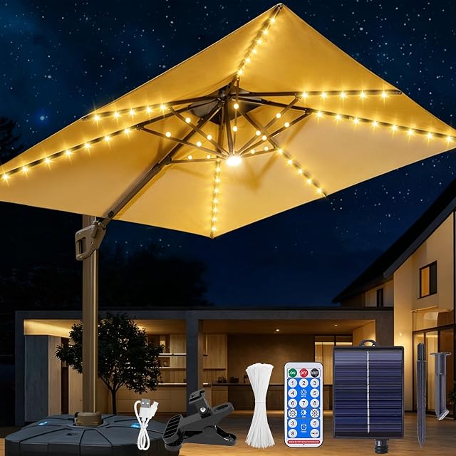 Luci Solari per Ombrellone,Luci per Ombrellone da Esterno Solare