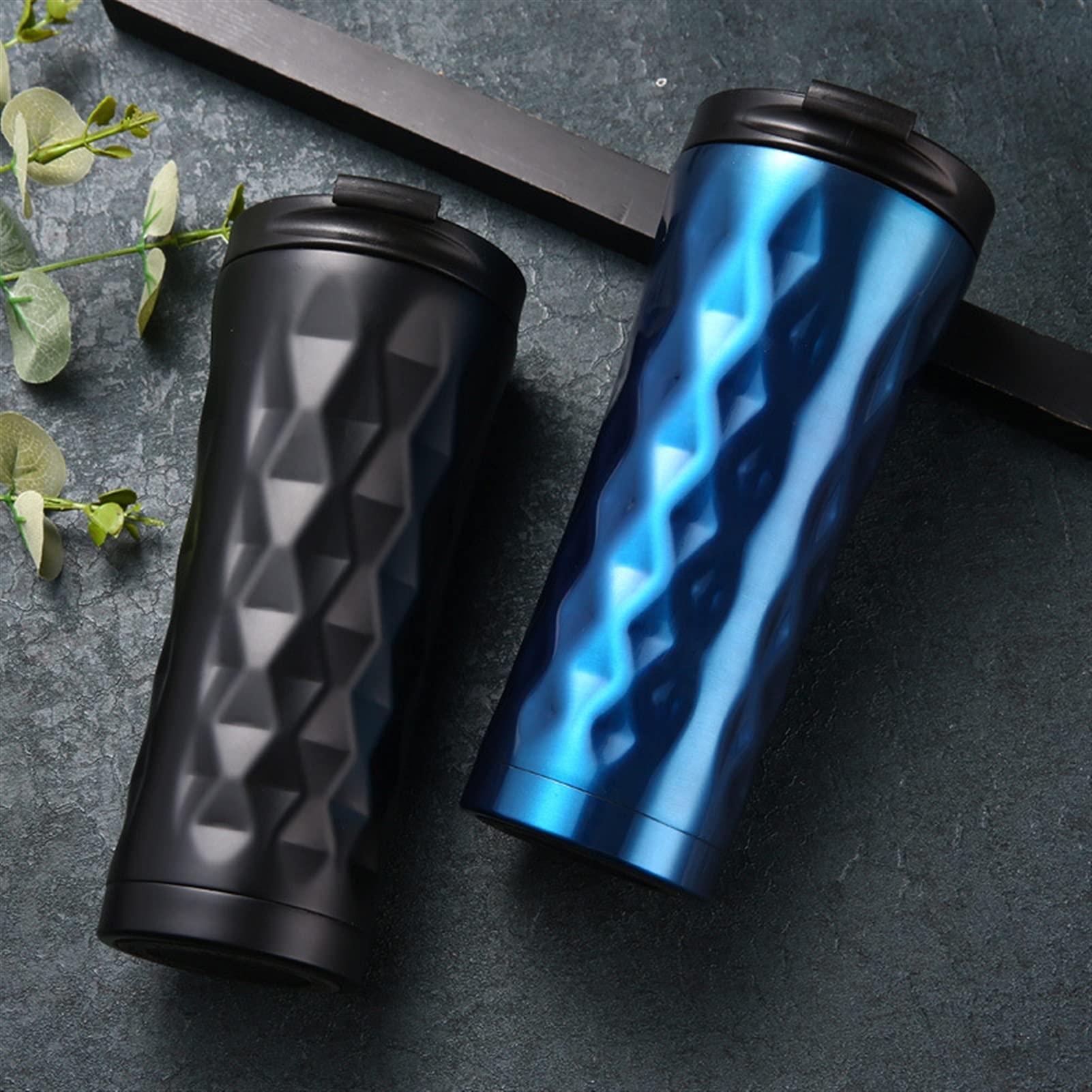 Termo aislado Botella de agua deportiva, 500 ml Taza de café doble de acero inoxidable para automóvil Taza termo Taza de té de viaje Botella de agua térmica Botella termo aislada (Preple-450ml)