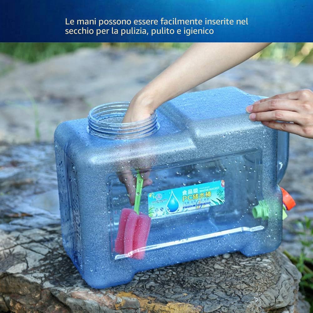 Starnearby Tanica per acqua da 5 l ~ 22 l, tanica per acqua con rubinetto, serbatoio per acqua potabile, contenitore per acqua, tanica per acqua senza BPA, per esterni, campeggio, stoccaggio per bere