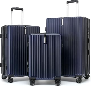 Luggage Set, Expandable 3 Piece Luggage Sets, Hard Case Luggage, Lightweight Suitcase with Wheels with TSA Lock YKK Zippers Suitcase Sets (20in/24in/28in) Midnightblue