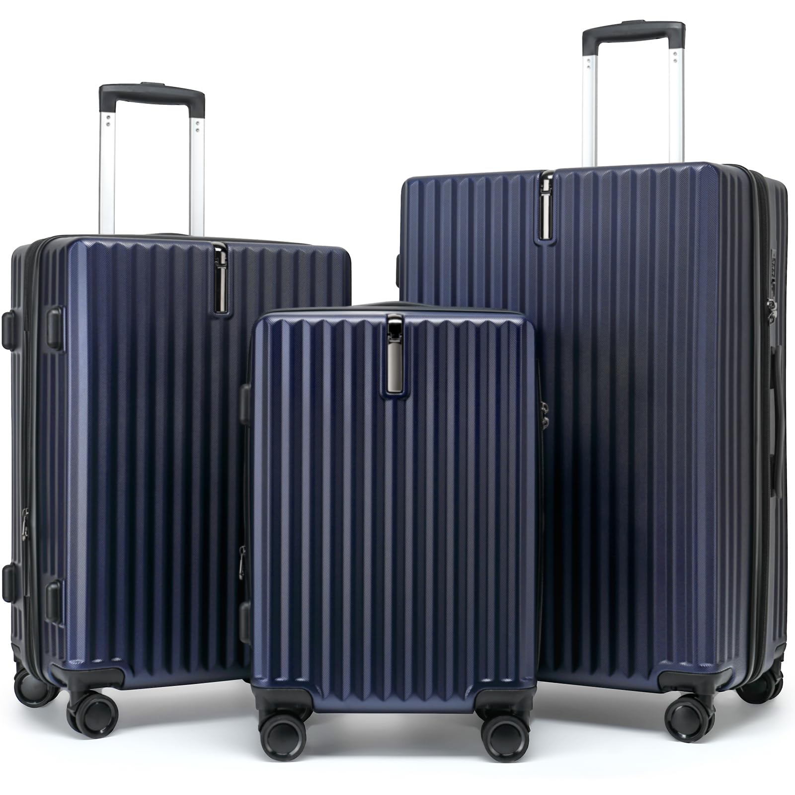 Photo 1 of Luggage Set, Expandable 3 Piece Luggage Sets, Hard Case Luggage, Lightweight Suitcase with Wheels with TSA Lock YKK Zippers Suitcase Sets (20in/24in/28in) Midnightblue