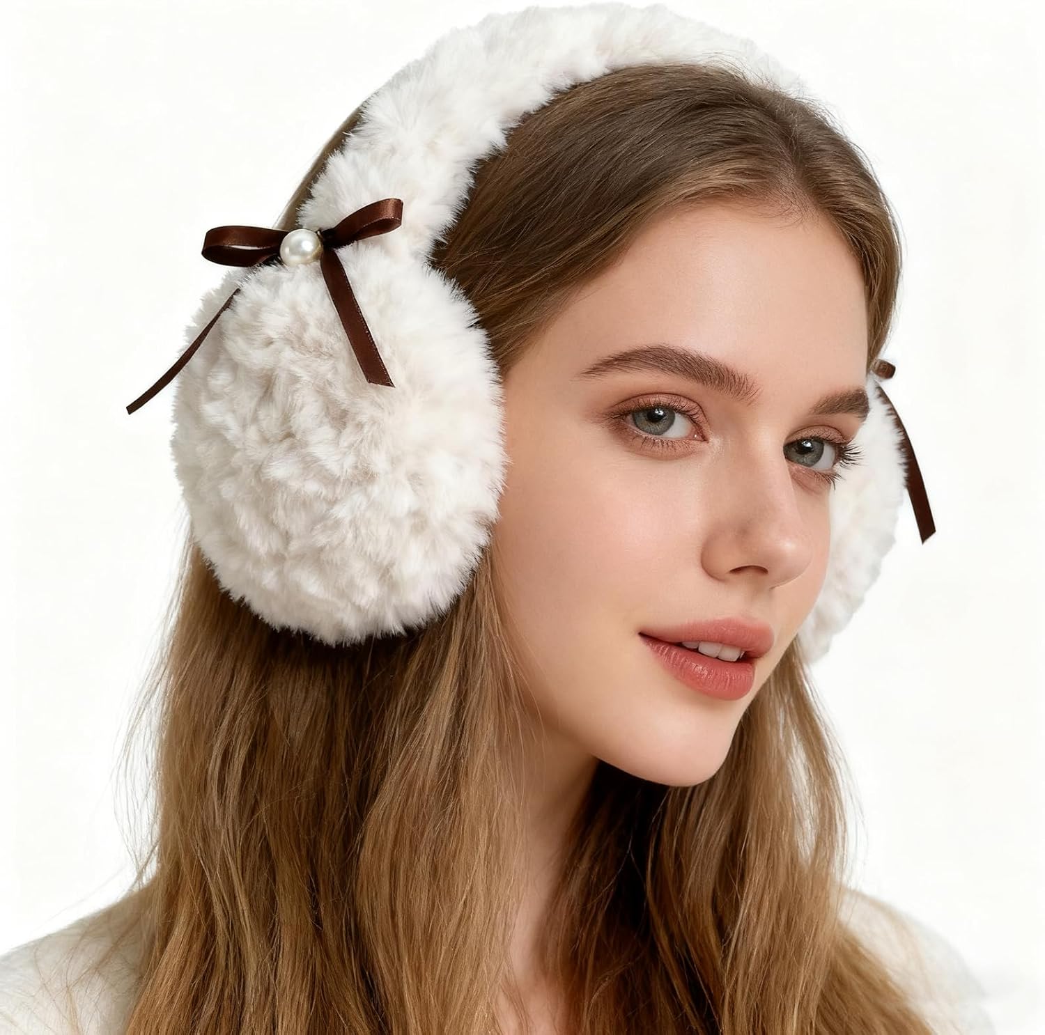 Ear Muffs for Winter Women Men Foldable Fuzzy Ear Muffs, Faux Ear Warmers, for Both Indoors And Outdoors Boys, Girls