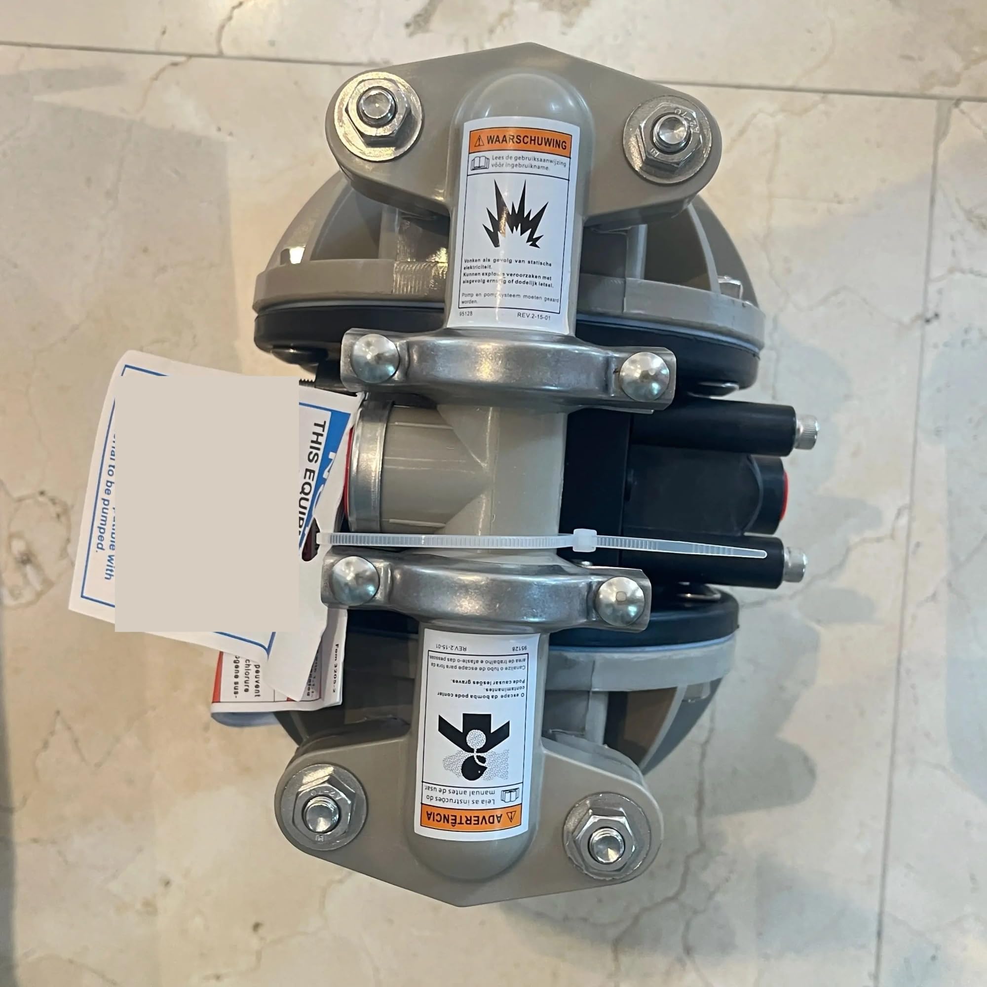 Pompa idraulica a Membrana, Pompa for Acqua a Doppia Membrana azionata pneumaticamente in Polipropilene da 1/2" di Pollice