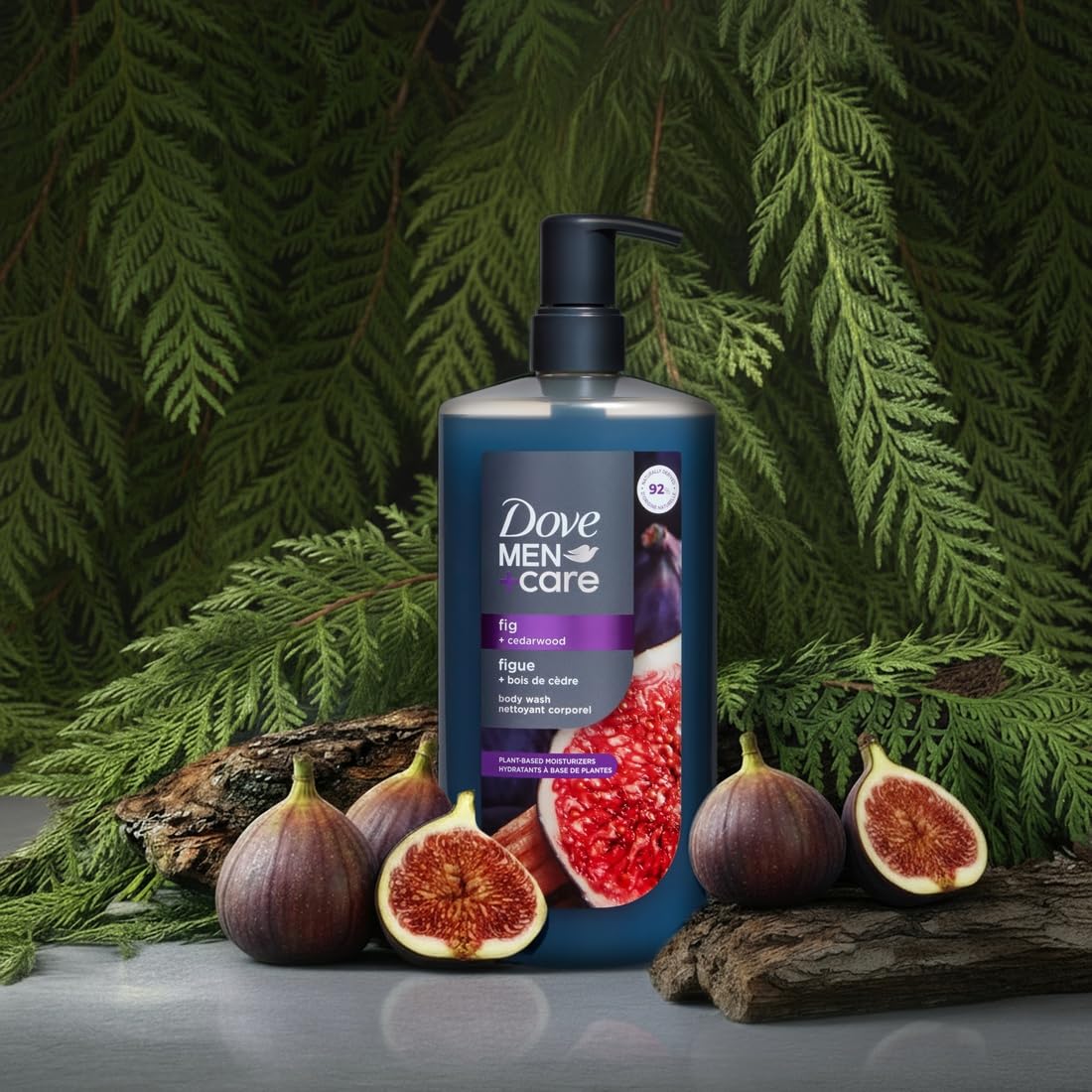 DOVE MEN + CARE Plant-Based Fig + Cedarwood Body Wash for Men For Moisturized Skin 26 Fl Oz - Image 2