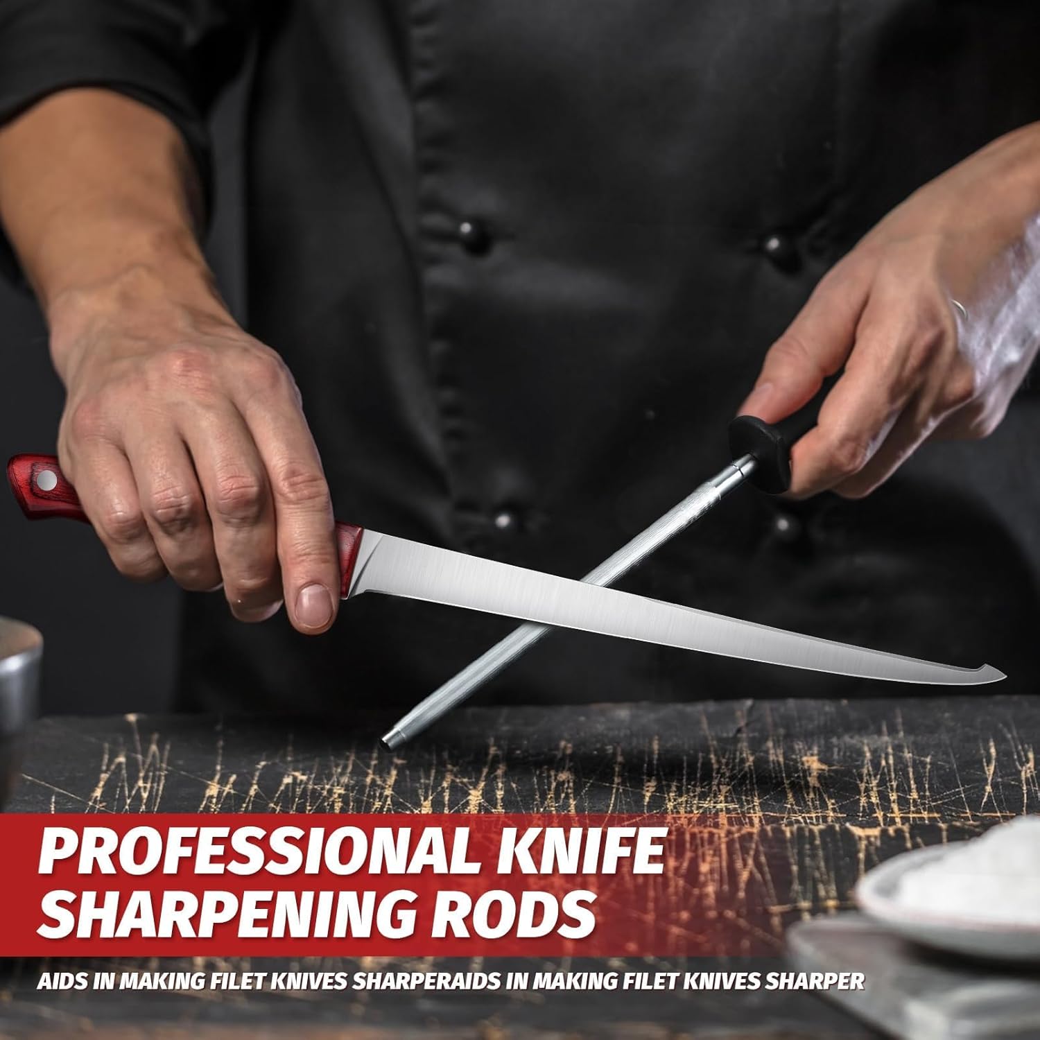 TAN REN Fillet Knife Set, 6 PCS Fish Fillet Knives, High Carbon Steel Filet Knives for Fish Scaling, Boning, Filleting, Fishing Knife Kit with Sharpening Rod and Bag, Fishing Gifts for Men