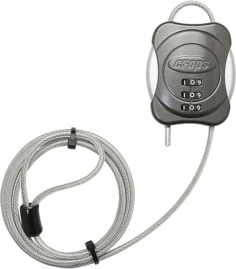 Amazon クロップス 宅配ボックス用ロック グレー 盗難防止 置き配 暗証番号 ダイヤル式 玄関 戸建 マンション 簡単操作 ワイヤー錠 郵便受け メールボックス