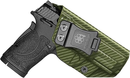 Amberide IWB & OWB KYDEX Holster Fit Smith & Wesson M&P 380 Shield EZ Pistol, cintura interior de transporte oculto, inclinación ajustable y