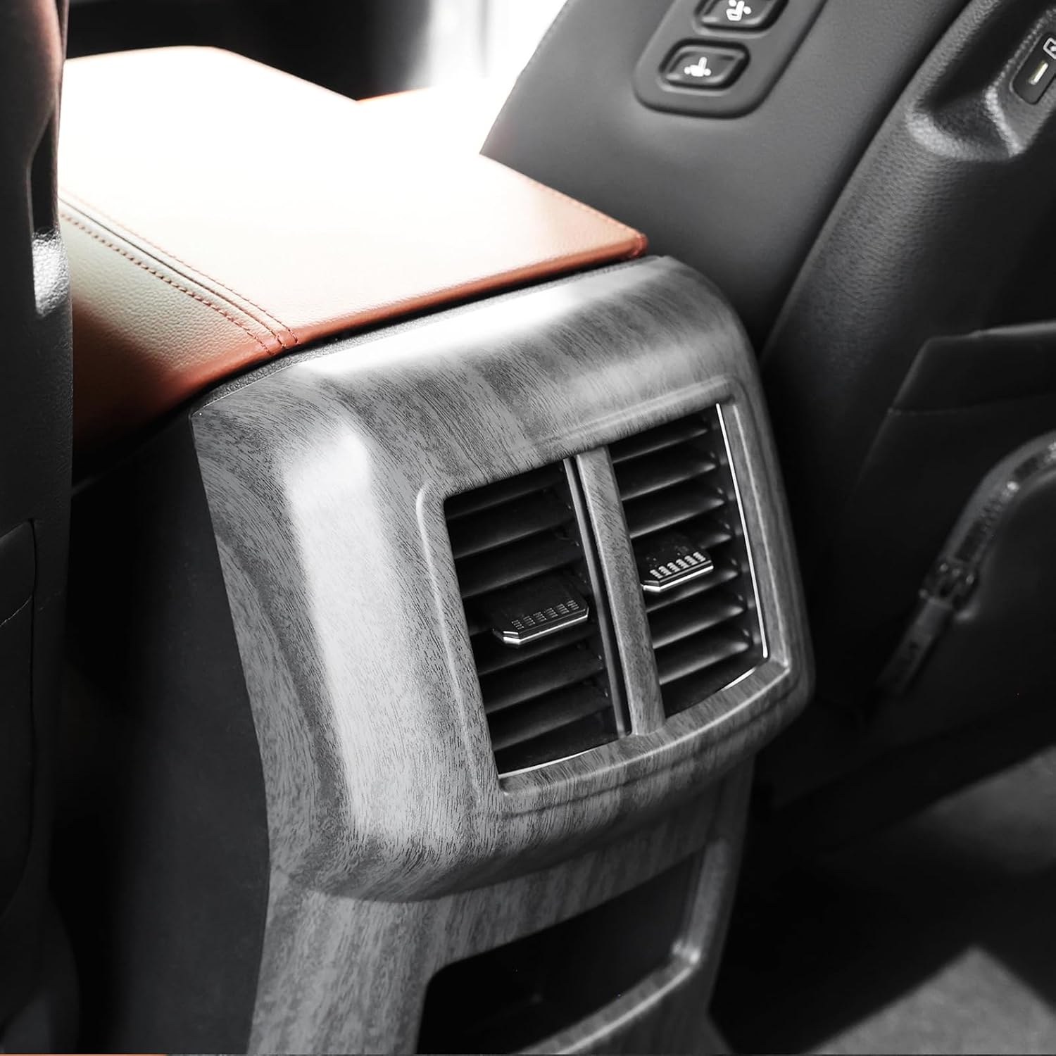 YOUTOOCAR Car Interior Rear Air Condition Vent Outlet Cover Trim Compatible with Kia Sportage 2023-2026 Accessories (Wood Grain)