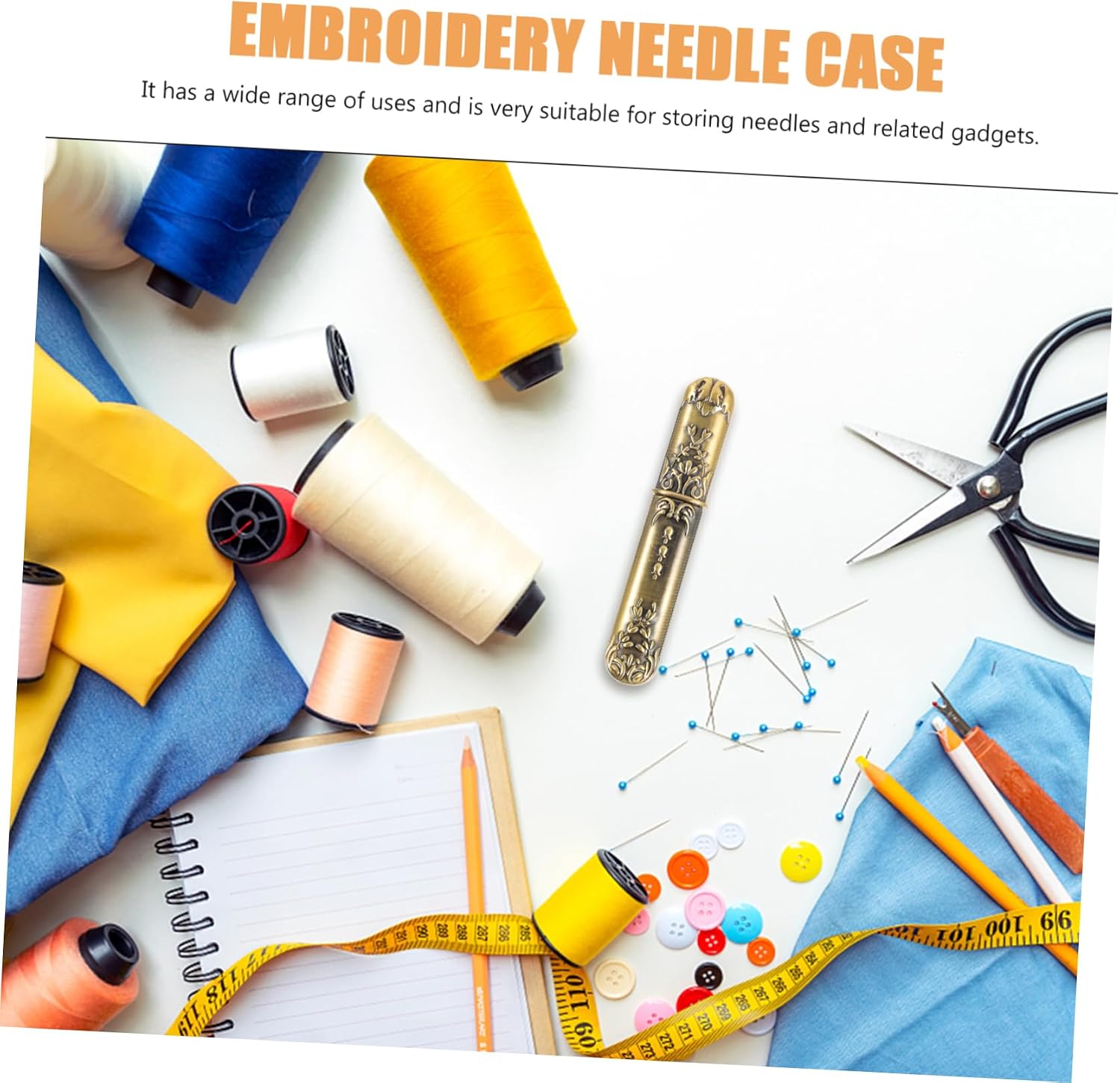 IWOWHERO Needle Holder Case for Storage Needle Container Vintage Thick Design for Sewing Craft and Knitting Use Portable and Practical Storage