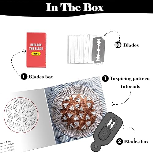 Miniatura 2 de LILITUAN Herramienta de puntuación de masa cojo de pan, cortador de masa de pan retráctil y magnético, mini cuchillo de puntuación de masa premium