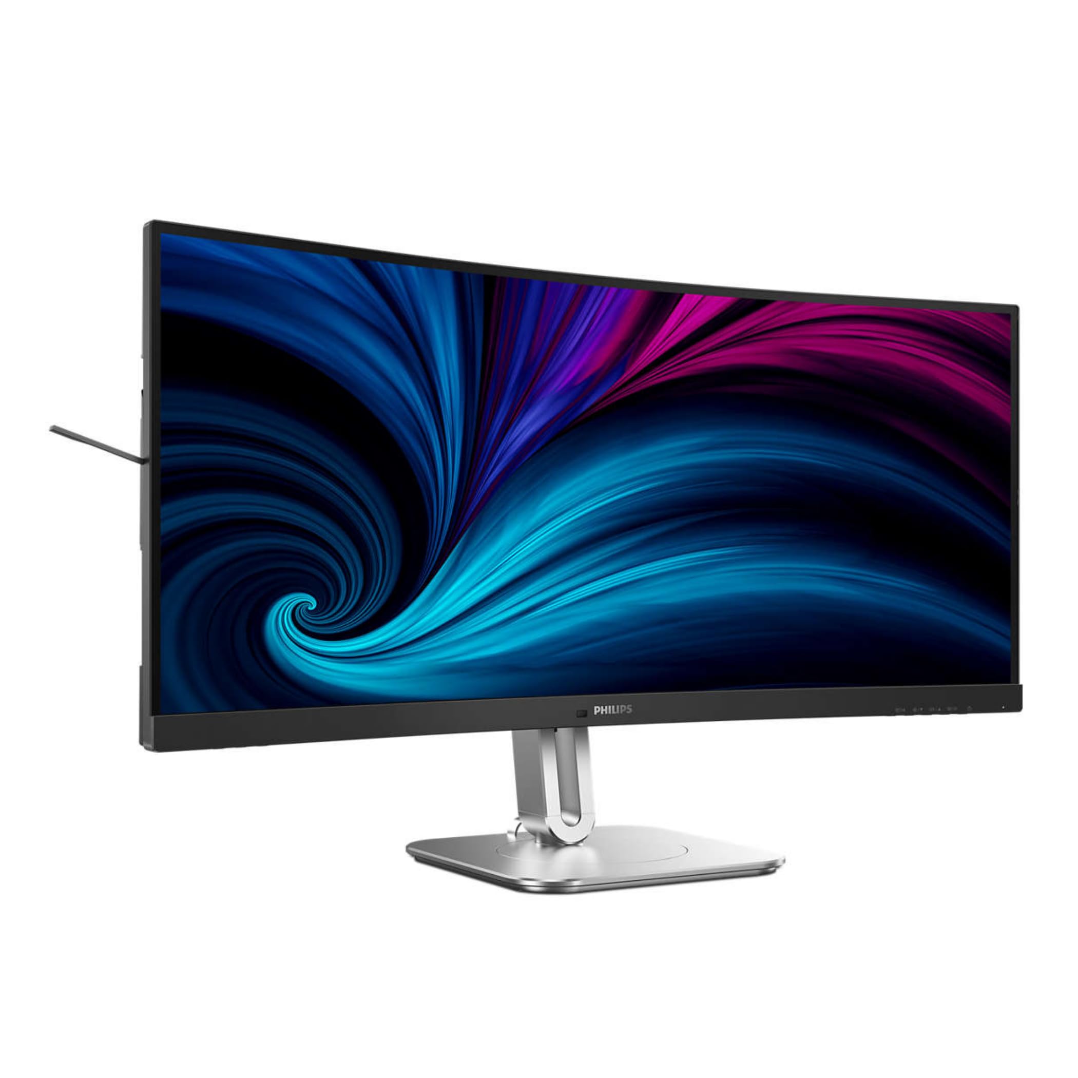 Philips 34B2U5600C - Monitor curvo WQHD da 34 pollici, regolabile in altezza (3440x1440, 120Hz, HDMI, DisplayPort, USB-C (100W PD), RJ45, USB Hub) grigio scuro