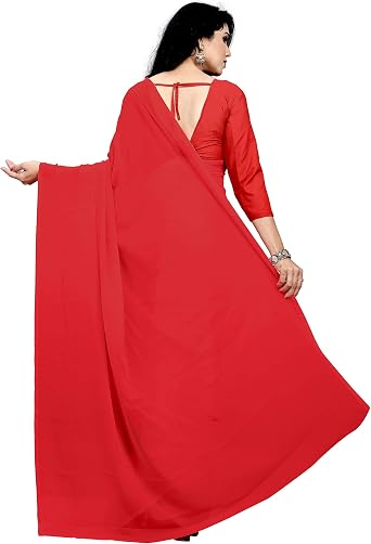 Sidhidata Women's Georgette Saree With Unstiched Blouse Piece