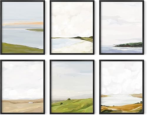 HAUS AND HUES Arte de pared de paisaje - Pintura al óleo para paredes, arte de paisaje escénico, arte de pared de montaña para sala de estar,