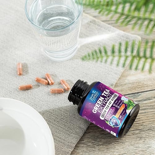 Vista 14 de Cápsulas de extracto de té verde de 1300 mg – 45% EGCG estandarizado y 98% polifenoles – 3 veces más fuerte píldoras de té verde para energía