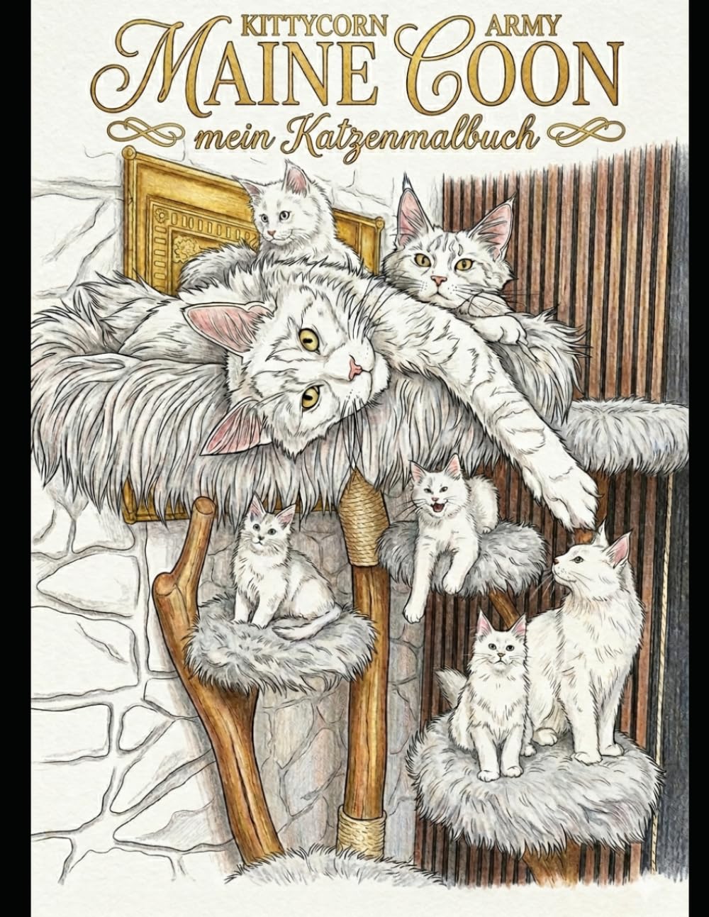 Kittycorn Army Maine Coon - Mein Katzenmalbuch: Main Coon Katzen Malbuch