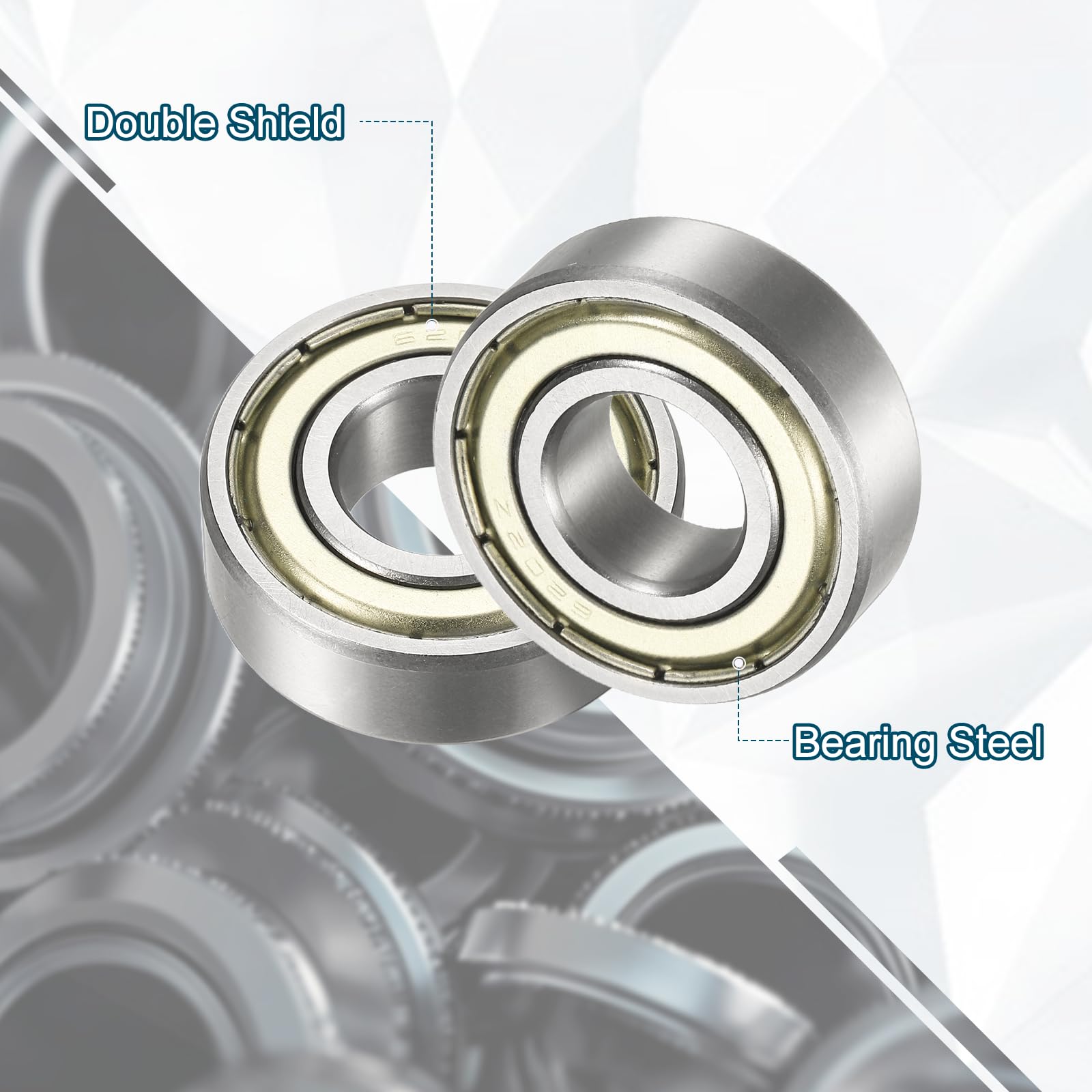 QUARKZMAN 20 Pc 6202ZZ Cuscinetti A Sfere Con Gola Profonda, 15 x 35 x 11mm Cuscinetto In Acciaio Cromato Silenzioso A Doppio Schermo Per Motori Elettrici, Elettrodomestici, Macchinari