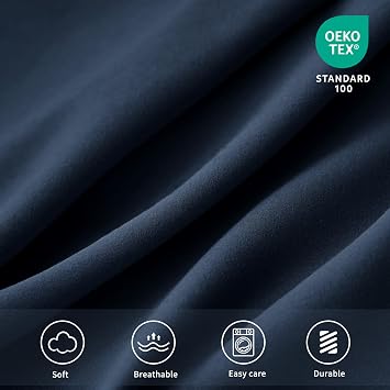 Pillow Cases 2 Pack - Navy Blue Pillowcases Plain Pack of 2, Super Soft Brushed Microfiber Standard Queen Pillow Covers With Envelope Closure, 50x75 cm